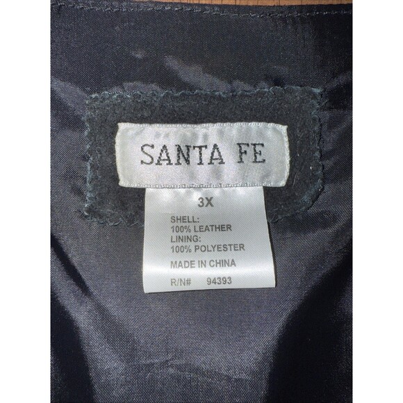 Black Suede Fringe Leather Vest Western Boho Button Front V-Neck Sz 3X Santa Fe - Picture 5 of 9